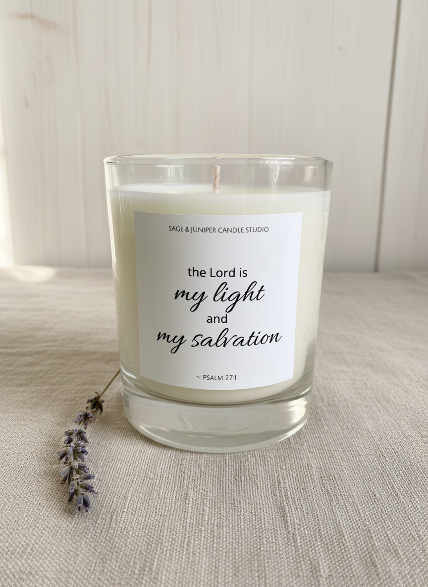 Candle listing photo with different flower